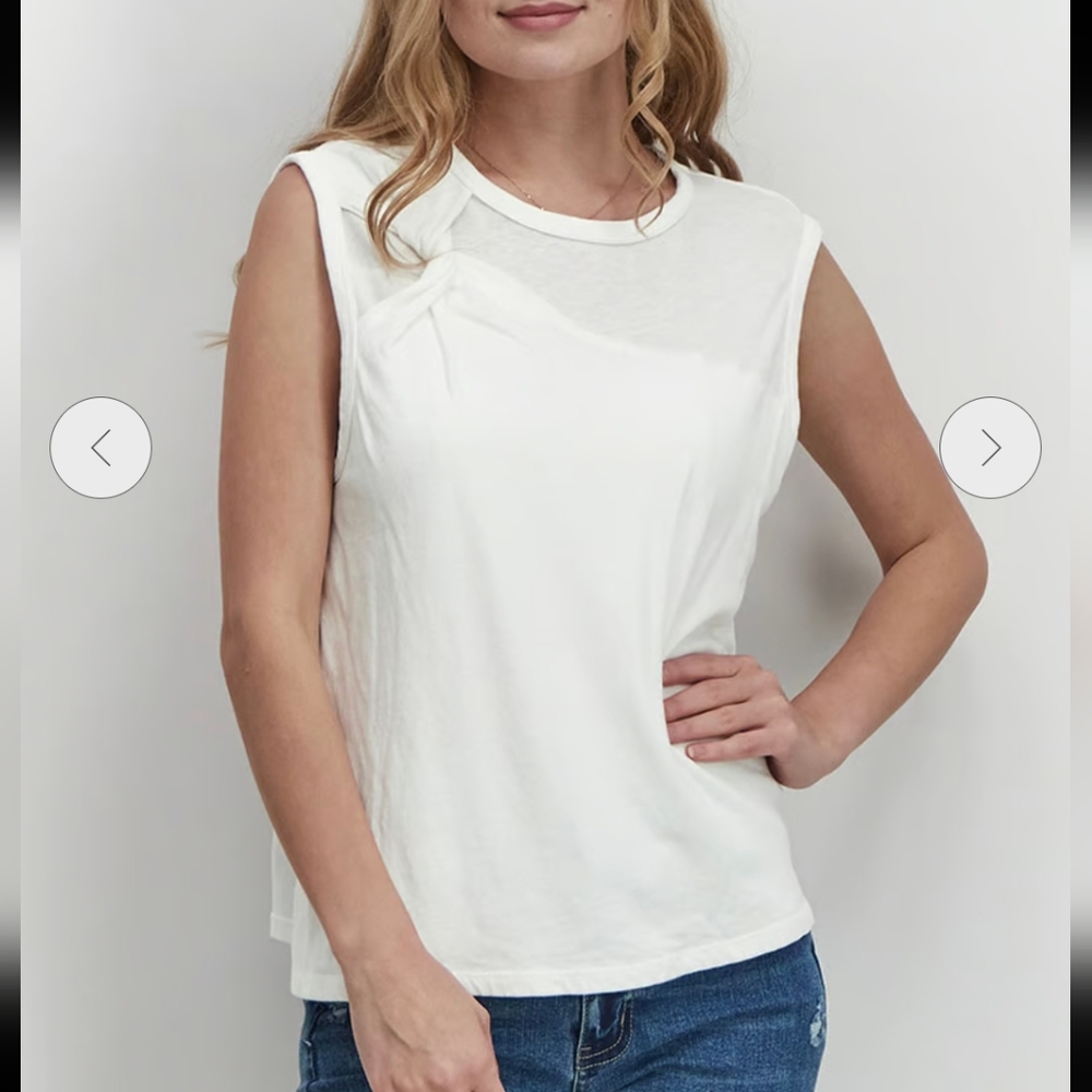 Alfani White Twist Accent Sleeveless Blouse